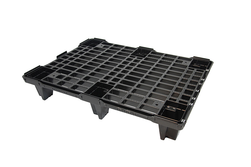 Export pallet - 600x800x130mm - reg - 6 poten - open dek - ultra licht 