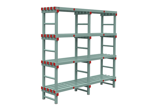 Rayonnage 1500x500x1900mm - 4 niveaux - espacement 500mm - garde au sol 200mm - 2 compartiments 