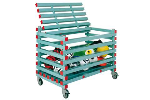 Kunststof stockagewagen met deksel - 1200x700x910mm - 90mm opening