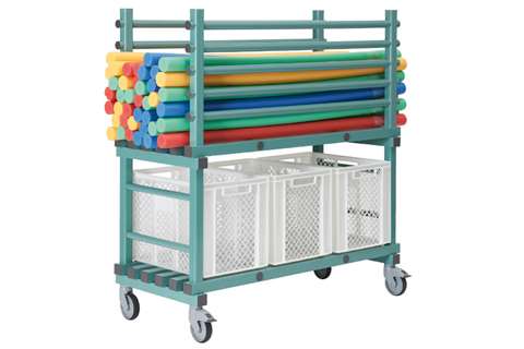 Kunststof stockagewagen - 1380x600x1450mm - 2 niveaus