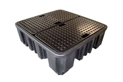 Lekbak met rooster - 4 vaten - 485l - 1380x1290x480mm - niet voor DE/AT