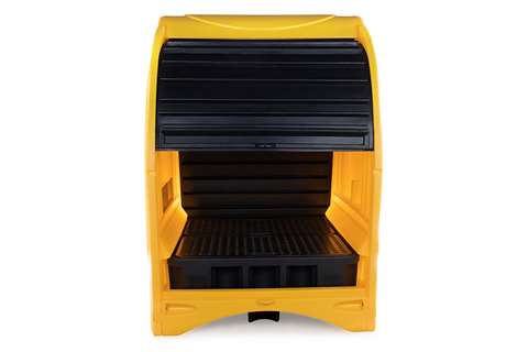 Leak tray wth overhead cover - 4 barrels - 250l - 1565x1730x2110mm
