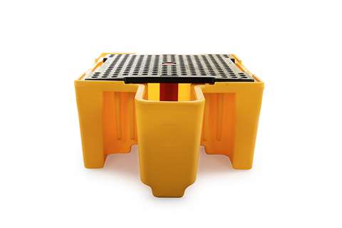 Bac de rétention - 1 conteneur IBC - 1120l - avec grille - empilable