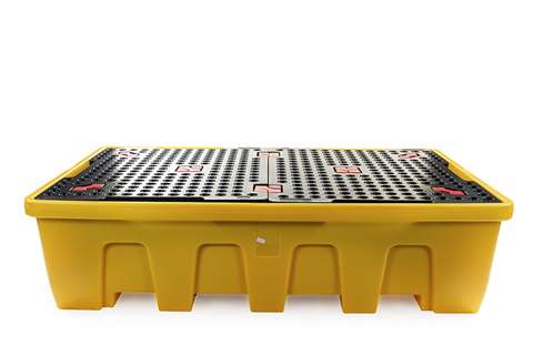 Bac de rétention - 2 conteneurs IBC - 1200l - avec grille - empilable