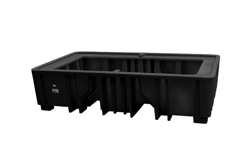 Bac de r&#233;tention - 2 conteneurs IBC - 1200l - sans grille - non empilable 