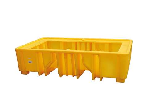 Bac de rétention - 2 conteneurs IBC - 1200l - sans grille - non empilable