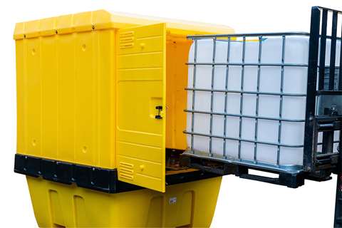 Bac de rétention + auvent - 1 cont. IBC - 1260l - 1775x1770x2265mm