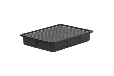 Spill tray 800x600mm - 41 l - pe - with galvanized grid