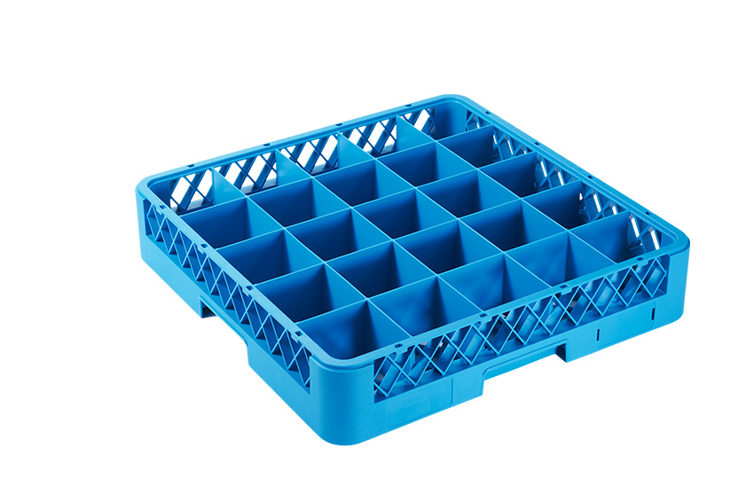 Qubb glass basket 25 compartments - 500x500x100mm - max ø glass: 75-90mm 