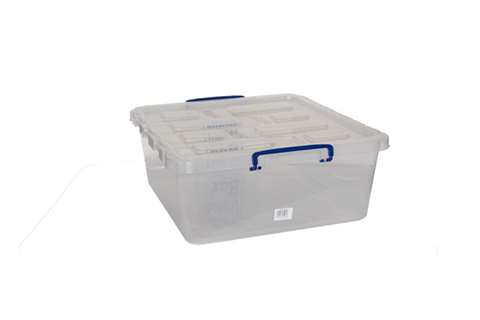 Transparente Nestbare Verstärkte Stapelbox 31,5l Stapelbar Auf Scharnierdeckel - 515x460x200mm