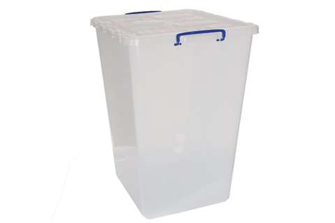 Transparente Nestbare Verstärkte Stapelbox 106l Stapelbar Auf Scharnierdeckel - 510x455x680mm
