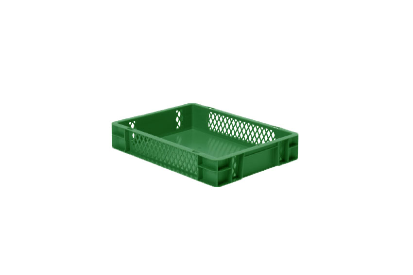 EN-Stapelbehälter Rainbow 7l - 400x300x75mm - Perforierte Wände und geschlossener Boden 