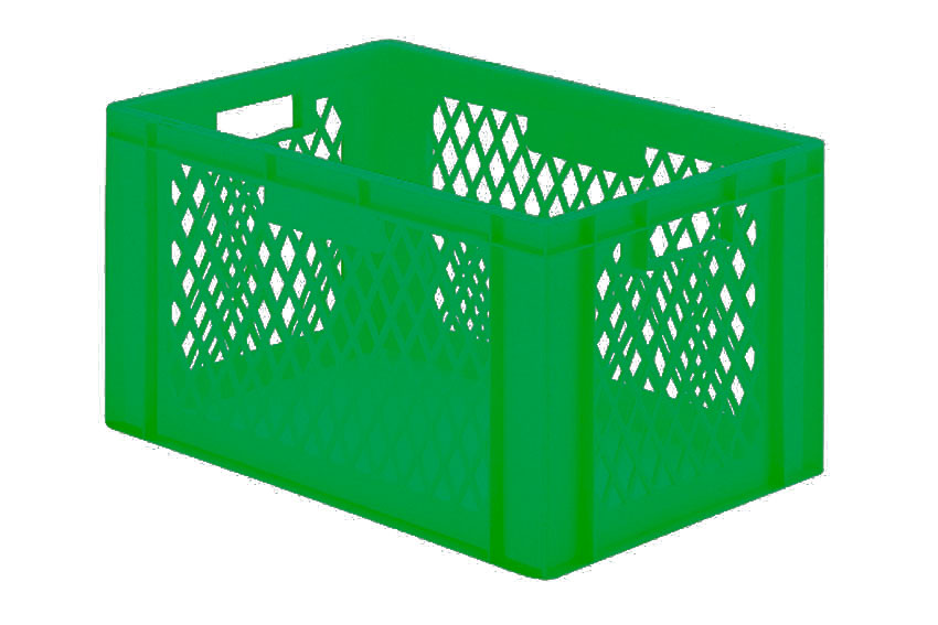 EN Stacking bin Rainbow 61l - 600x400x320mm - perforate sides and closed bottom 