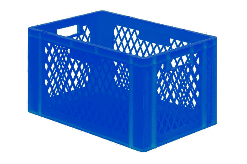 EN Stacking bin Rainbow 61l - 600x400x320mm - perforate sides and closed bottom 