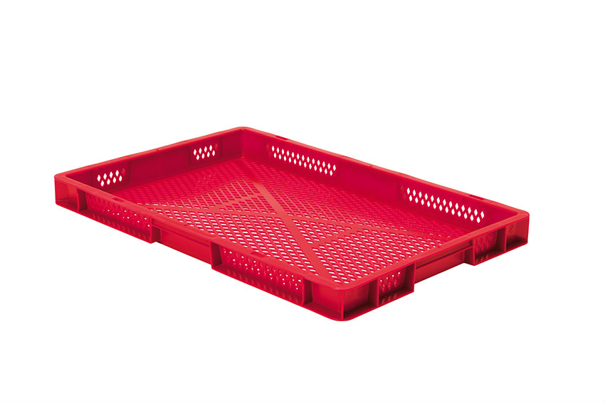 EN Stacking bin Rainbow 9,5l - 600x400x50mm - perforated sides and bottom 