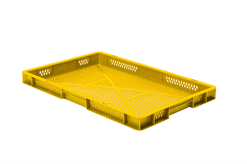 EN Stacking bin Rainbow 9,5l - 600x400x50mm - perforated sides and bottom 