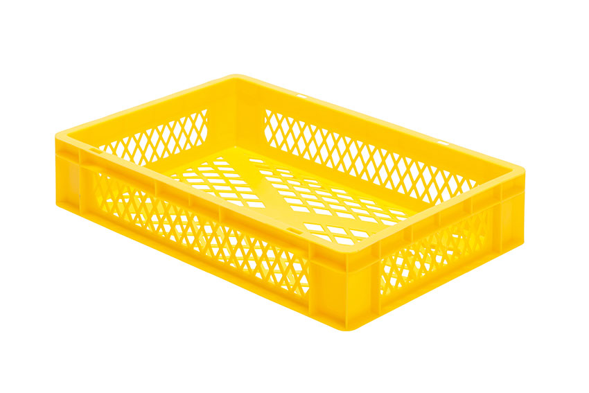 EN Stacking bin Rainbow 22l - 600x400x120mm - perforated sides and bottom 