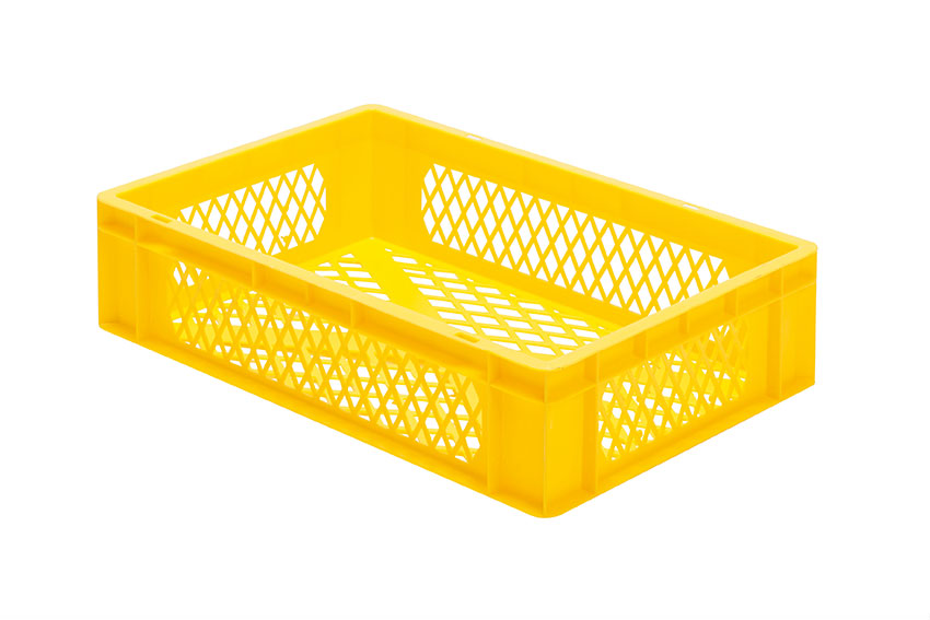 EN Stacking bin Rainbow 26l - 600x400x145mm - perforated sides and bottom 