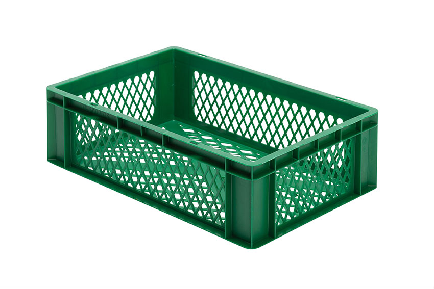 EN Stacking bin Rainbow 33l - 600x400x175mm - perforated sides and bottom 
