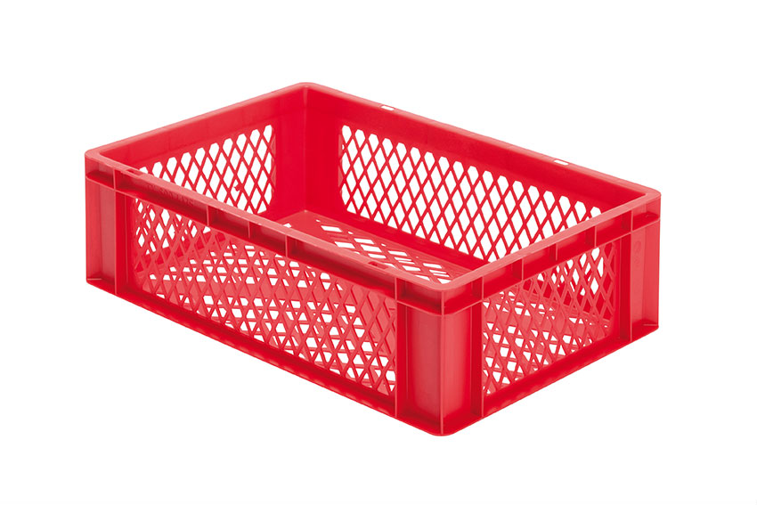 EN Stacking bin Rainbow 33l - 600x400x175mm - perforated sides and bottom 