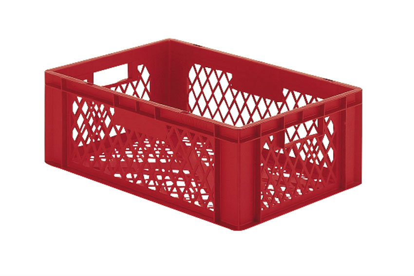 EN Stacking bin Rainbow 40l - 600x400x210mm - perforated sides and bottom 