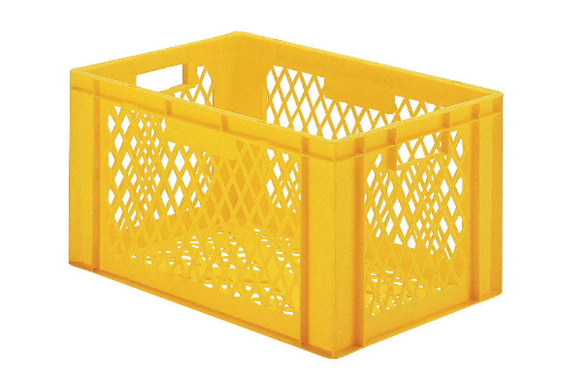 EN Stacking bin Rainbow 61l - 600x400x320mm - perforated sides and bottom 