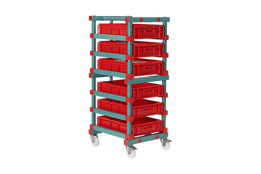 EN trolley - 540x660x1370mm - 6 levels with 120mm spacing 