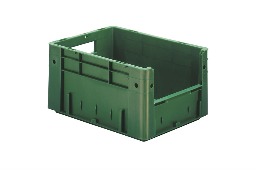 Euronorm pickingbak - front. opening 18l - 400x300x210mm - bodem/zijwanden gesloten 