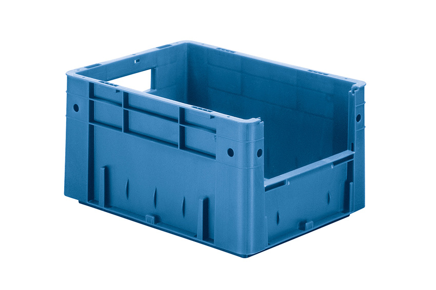 Euronorm pickingbak - front. opening 18l - 400x300x210mm - bodem/zijwanden gesloten 