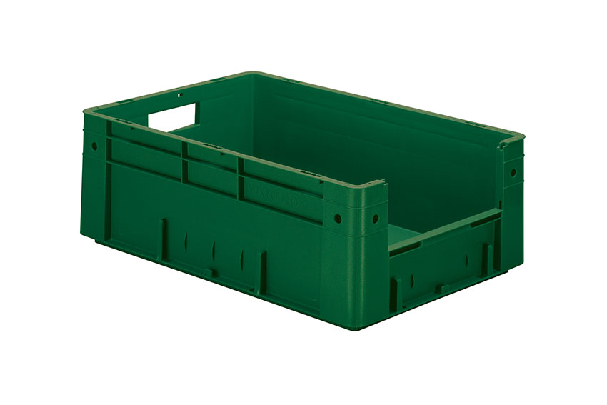 Euronorm pickingbak - front. opening 39l - 600x400x210mm - bodem/zijwanden gesloten 