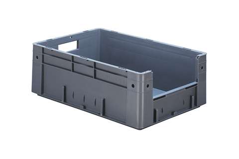 Bac euronorm 600x400x210 - ouv. front. - 39l - fond et parois pleins