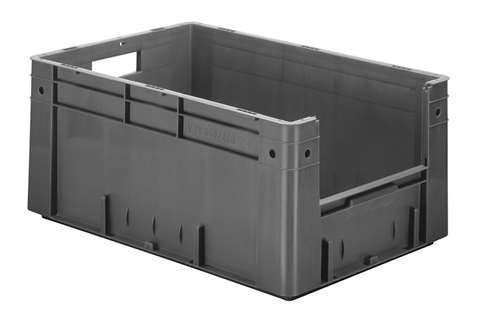 Bac euronorm 600x400x270 - ouv. front. - 51l - fond et parois pleins