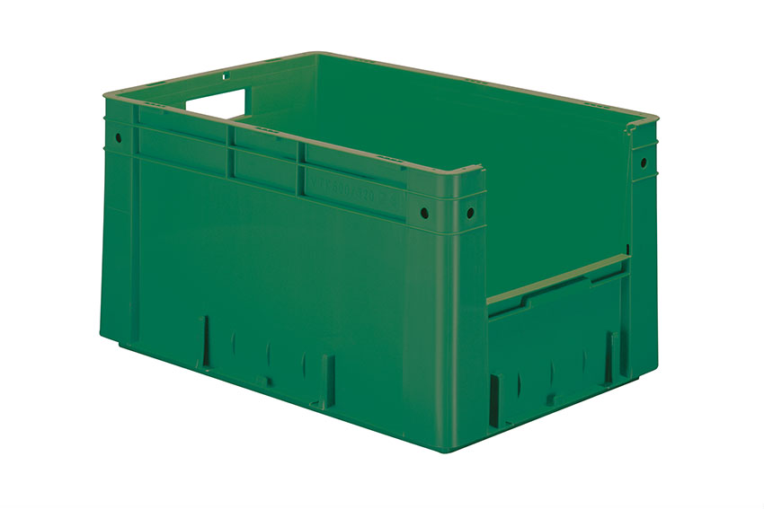 Euronorm pickingbak - front. opening 61l - 600x400x320mm - bodem/zijwanden gesloten 