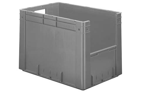 Bac euronorm 600x400x420 - ouv. front. - 81l - fond et parois pleins