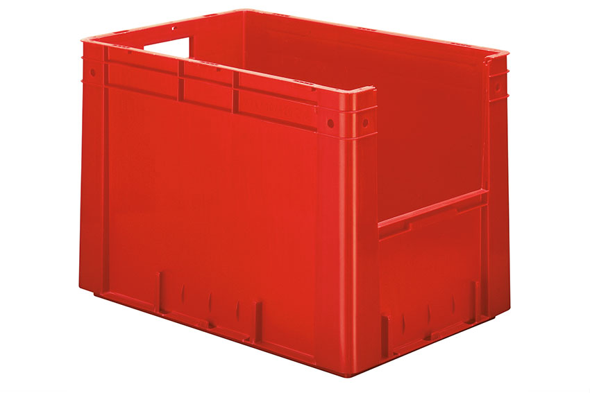 Euronorm pickingbak - front. opening 81l - 600x400x420mm - bodem/zijwanden gesloten 