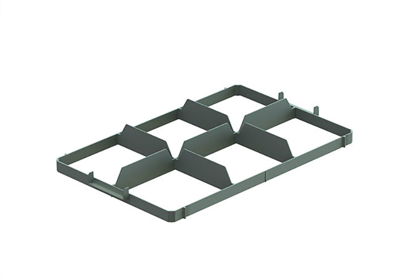 EN Separator - 2x3 vakken (bovenaan) - max ø glas: 177mm 