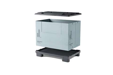 Sleeve box 1235x830x954mm - 4 feet - with flap door