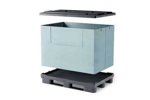 Sleeve Box 1235x830x954mm - 3 Schlepplatten - mit Schwenktür