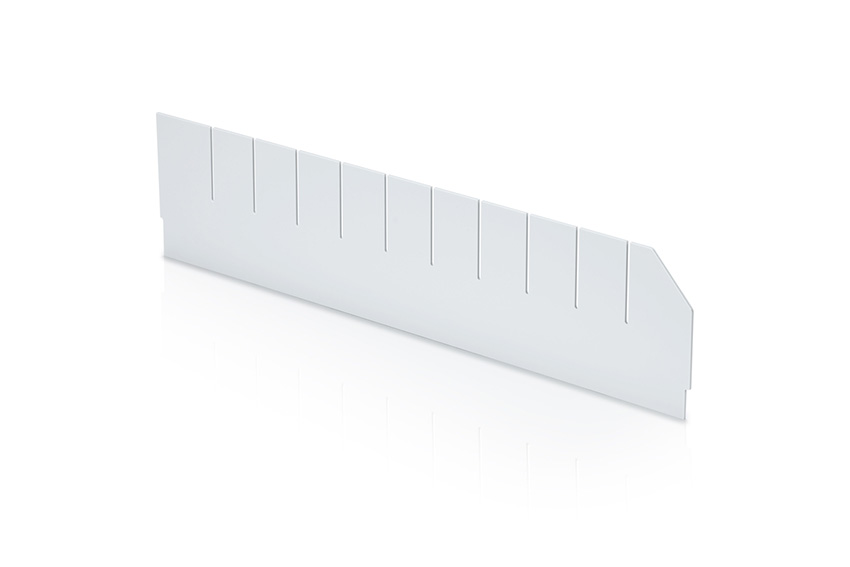 Längsteiler mit Aussparungen Regalkasten Blue Box - 600x140mm 