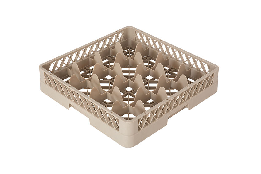 Glass rack 16 compartments - 500x500x100mm - Rack-Master - Ø glass: 90-114mm 