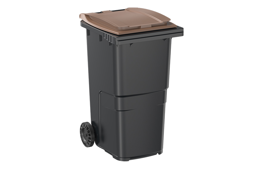 Behälter auf Rädern - 240l - mit farbigem Deckel 