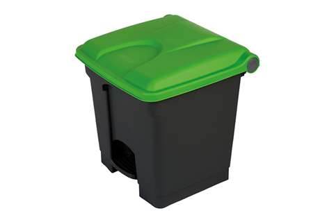 Rechthoekige pedaalafvalbak 30l - recycled body + deksel 410x398x435mm