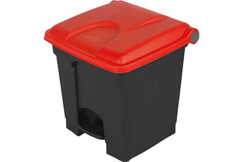 Rechthoekige pedaalafvalbak 30l - recycled body + deksel 410x398x435mm