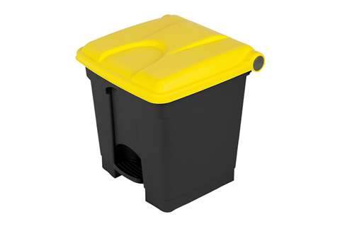 Rechthoekige pedaalafvalbak 30l - recycled body + deksel 410x398x435mm
