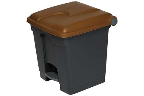 Rechthoekige pedaalafvalbak 30l - recycled body + deksel 410x398x435mm