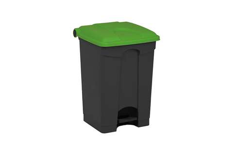 Rechthoekige pedaalafvalbak 45l - recycled body + deksel 410x398x600mm