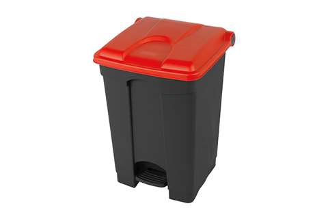Rechthoekige pedaalafvalbak 45l - recycled body + deksel 410x398x600mm
