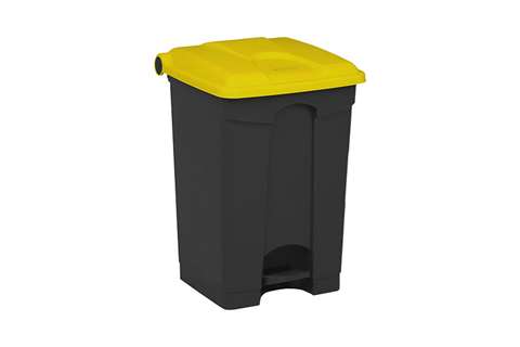 Rechthoekige pedaalafvalbak 45l - recycled body + deksel 410x398x600mm