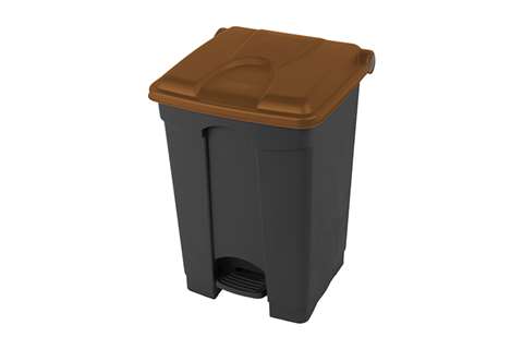 Rechthoekige pedaalafvalbak 45l - recycled body + deksel 410x398x600mm