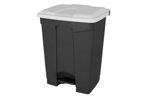 Rechthoekige pedaalafvalbak 70l - recycled body + deksel 495x412x673mm